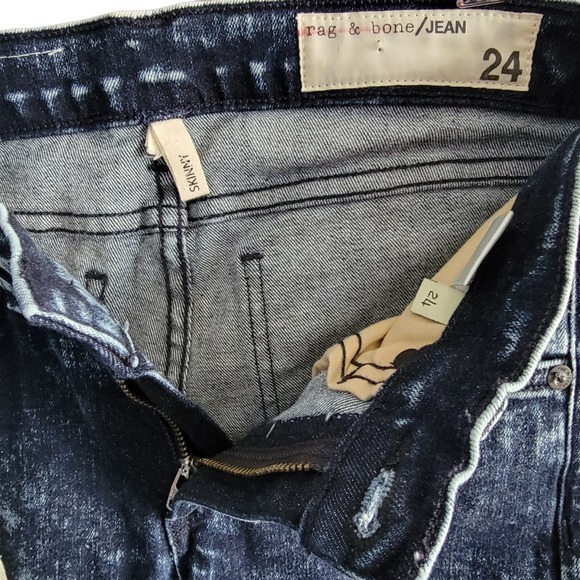 Rag & Bone Skinny Jeans Womens 24 Blue Acid Wash W1502K520 New With Tags - Picture 4 of 8